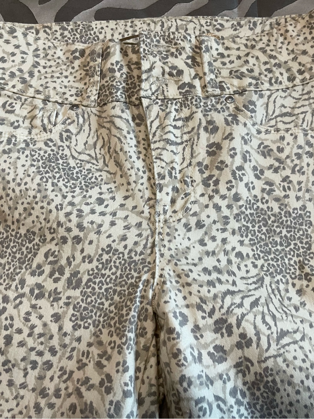 Beige Animal-Print jeans for Women